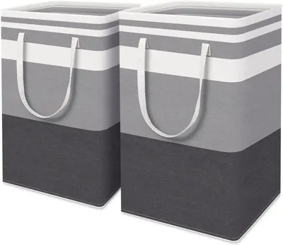 Image de Omgoods - Grand panier pliable pour le linge, avec poignée - Idéal pour le lavage et le rangement