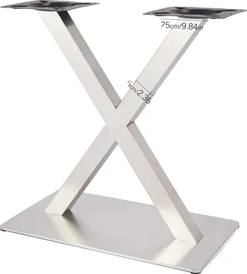 Produktbild von X-förmige Bankbeine, langlebiger Edelstahl, modernes Design, Silber