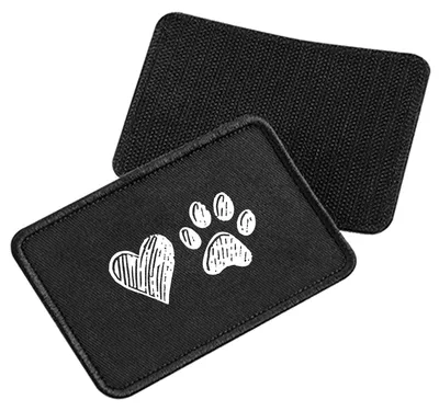 Produktbild von Huuraa Patch Herz Tapse Black 10 x 6,5cm Baumwolle Klettpatch für Mütze Geschenkidee