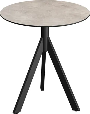 Produktbild von Infinity Tripod Terrassentisch Schwarz frame + Moonstone HPL Ø70 cm