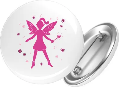 Produktbild von Huuraa Button Fee Fabelwesen 59mm rund mit Sicherheitsnadel Ansteckbutton Geschenkidee
