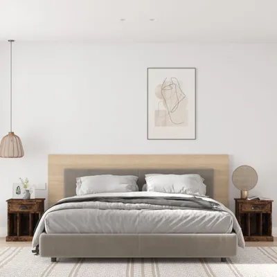 Image de vidaXL Tables de nuit 2 pcs. Chêne fumé 43x36x50 cm