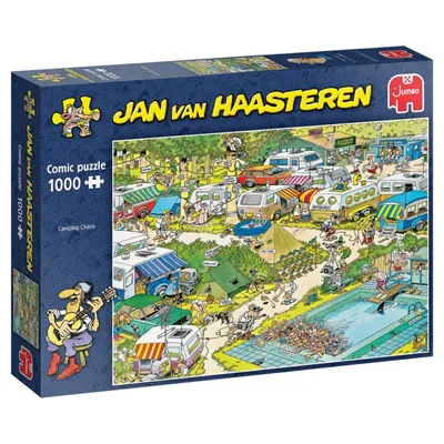 Produktbild von Jumbo 82034 - Jan van Haasteren Comic Puzzle - Chaotisches Camping / Camping Chaos - 1000 Teile