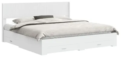 Image de Cadre de lit avec rangement et tête de lit Blanc