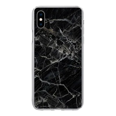 Produktbild von MuchoWow® Handyhülle Schutzhülle Hülle für iPhone Xs Marmor - Schwarz - Weiß Silikon Softcase Handy Hülle - Handytasche