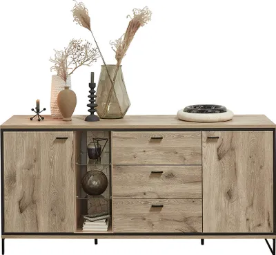 Produktbild von Sideboard 180cm, Eiche mit schwarz, RINGSTED-55