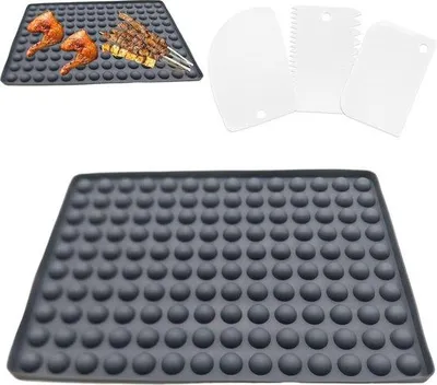 Produktbild von Silikonische Backmatte für selbstgemachte Hundeküchlein und Leckereien (grau, 2 cm, mit Rezeptierer)