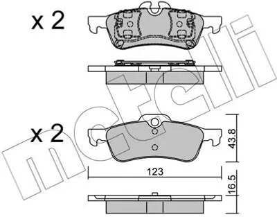 Produktbild von METELLI Bremsbeläge Satz Hinten Bremsklötze für MINI Schrägheck (R50, R53) 22-0556-0