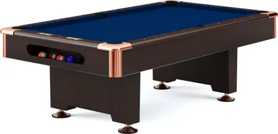Produktbild von Automaten Hoffmann Billardtisch "Club Pro III" Dekor Nussbaum, EuroSpeed, Blau, 7 ft (Spielfeld 198x99 cm)