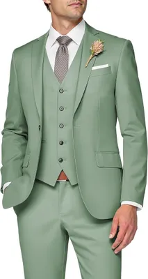 Immagine prodotto di Completo da uomo SPTALLFITJSV, composto da 3 pezzi, taglio slim fit, ideale per matrimoni