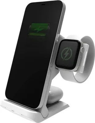 Image de stm goods, Pied de charge sans fil Qi ChargeTree Go Pliable et portable, Blanc