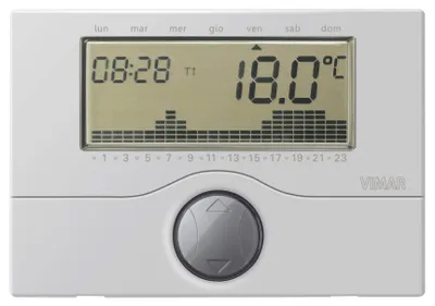 Chronothermostat, Batteriebetrieb, silber, programmierbar