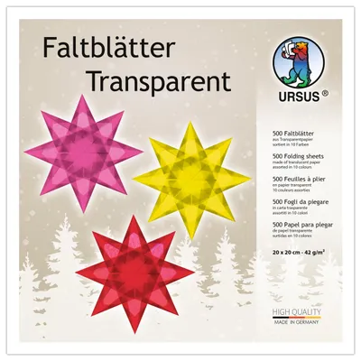 Produktbild von Ursus 2645199 - Faltblätter Transparentpapier, ca. 20 x 20 cm, 42 g/qm, 500 Blat