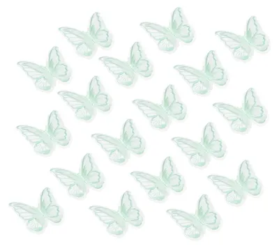 Image de Applications en forme de papillon - 20 pièces - Décorations - Matériel de loisirs créatifs - 2,4 pouces vert