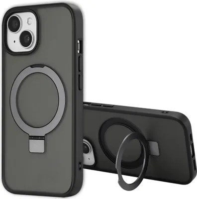 Produktbild von Accezz Ring Stand Backcover mit MagSafe iPhone 15 - Schwarz