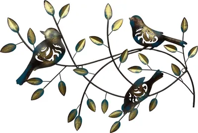Produktbild von Prodex Dekoration Vögel auf einem Ast Blatt 66 x 49 cm 3053