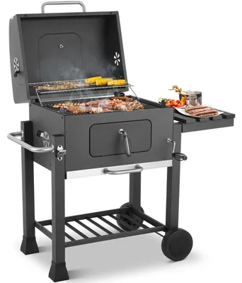 Immagine prodotto di BBQ - Carbone per barbecue - Carrello per barbecue - Barbecue - Grande barbecue con griglia - Su ruote - 116x55,7x100 cm
