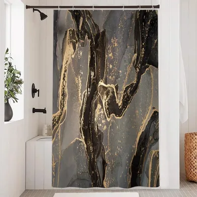 Immagine prodotto di Tenda da doccia impermeabile in poliestere, nera, 120x180 cm