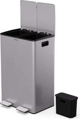Zdjęcie produktu dla KlarsteinEcoVista, kosz na odpady z pojemnikiem na odpady 60 l + 3 l/pojemnik + pojemnik na odpady Soft-Close