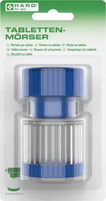 Produktbild von HARO Tabletten-Mörser rund aus Kunststoff blau / transparent