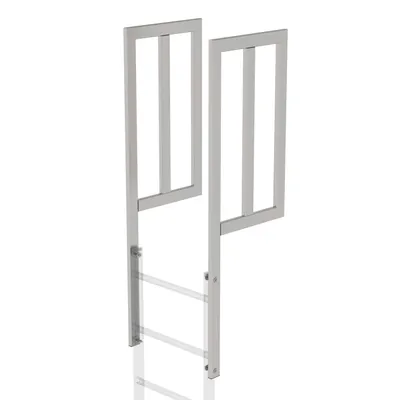Produktbild von Günzburger Steigtechnik Ausstiegsholm mit Geländeransatz Edelstahl 1.585 mm - 068050
