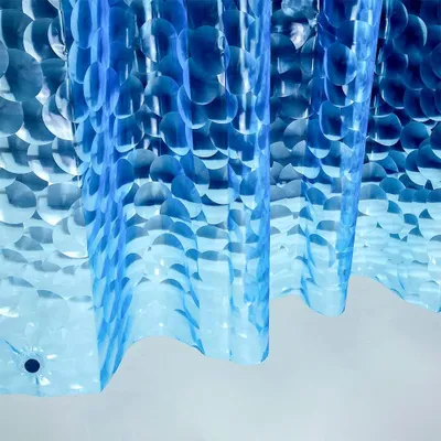 Produktbild von Dicker EVA-Duschvorhang, transparent, wasserdicht, schimmelresistent, Badezimmervorhang – 180 x 180 cm – Blau