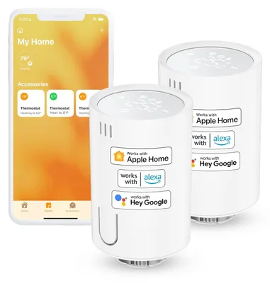 Produktbild von Meross WLAN-Thermostat für Heizkörper, kompatibel mit Siri, Alexa und Google