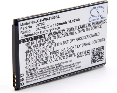 Produktbild von vhbw Akku Ersatz für Wiko 3702 für Handy Smartphone Telefon (1600 mAh, 3,7 V, Li-Ion)