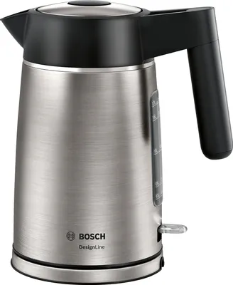 Produktbild von Wasserkocher, Bosch TWK5P480, Edelstahlkessel, 2400 W, 1,7 l, Tassenanzeige, Optimaler Ausguss, Dreifache Sicherheitsfunktion, Abgedecktes Heizelement