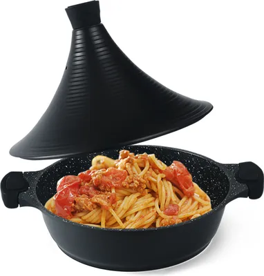 Produktbild von Tajine Topf Marokkanische Tagine 32cm Antihaftbeschichtung aus Aluminium (32CM-Schwarz)