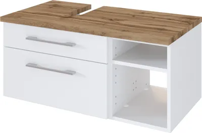 Produktbild von Held Möbel Unterbeckenschrank Davos 90 cm (links) weiß/matt weiß
