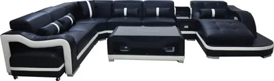 Produktbild von Eck Sofa Couch Polster Ecke Garnitur Leder Couchen Wohnlandschaft U-Form Sofas