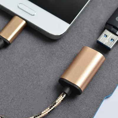 Obrázok produktu pre Adaptér USB 3.1 na USB-C OTG so zlatou zásuvkou – príslušenstvo, prepojovací konektor, kábel