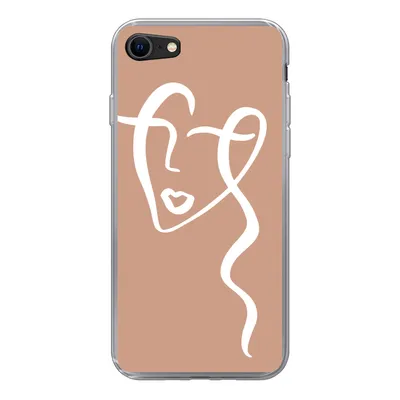 Produktbild von MuchoWow® Handyhülle Schutzhülle Hülle für iPhone 8 Frau - Gesicht - Abstrakt Silikon Softcase Handy Hülle - Schutzhaube