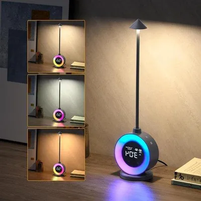 Obrázok produktu pre Bezdrôtová stolná lampa s 3 režimami RGB a 7 budíkmi do spálne