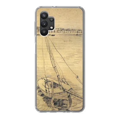 Produktbild von MuchoWow® Handyhülle Schutzhülle Hülle für Samsung Galaxy A32 5G Segelboot auf der Seine bei Asnières - Vincent van Gogh Silikon Softcase Handy Hülle - Softcase