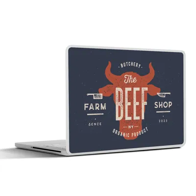 Produktbild von MuchoWow® Laptop Aufkleber Sticker Cover Kuh - Zeichnung - Braun 36.5x27.5 cm - Laptop-Sticker