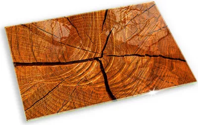 Produktbild von Grabkerze Untersetzer Glastafel Gummifüße Motiv - 80x52 cm - Holzstammstruktur