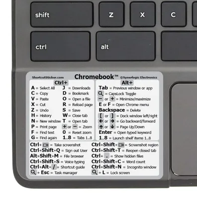 Productafbeelding van Chrome OS Referentie Toetsenbord Snelkoppeling Sticker - Wit Vinyl, 76 x 61 mm