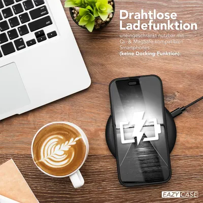 Produktbild von EAZY CASE Clear Hybrid Bumper Hülle für Apple iPhone 15 Pro, Handyhülle stoßfest mit Kameraschutz, Handycase dünn in Schwarz