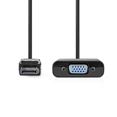 Immagine prodotto di Adattatore Displayport | DisplayPort maschio | VGA femmina 15p | 1080p | Nichelato | 0,20 m | Rotondo | Nero | Scatola