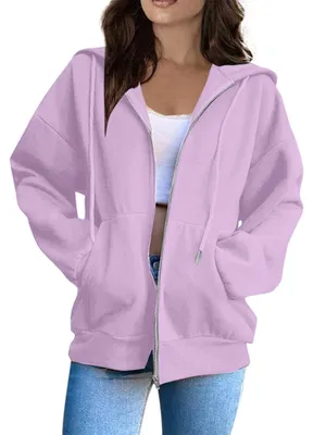 Imagen del producto de Elzusha - Sudadera con cremallera para mujer, de color liso