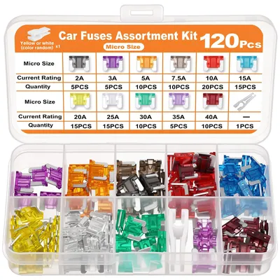 Auto-Sicherungen Set 120-tlg., 2A-40A, Micro/Mini/Standard