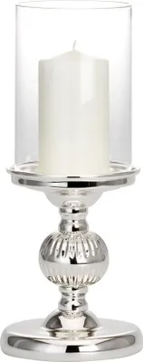Produktbild von Windlicht "Oriental" auf Kugelfuß versilbert glatt poliert, H 30 cm