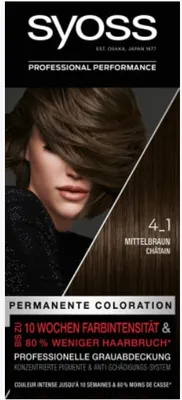 Produktbild von Syoss Colour Coloration 4_1 Medium Brown Level 3 Permanent Colouration 115ml