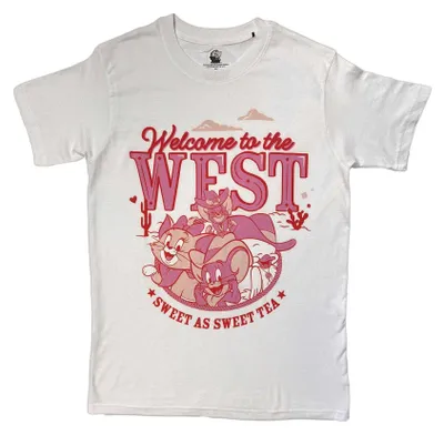 Produktbild von Tom & Jerry - "Welcome To The West" T-Shirt für Herren/Damen Uni RO17168 (S) (Weiß/Pink)
