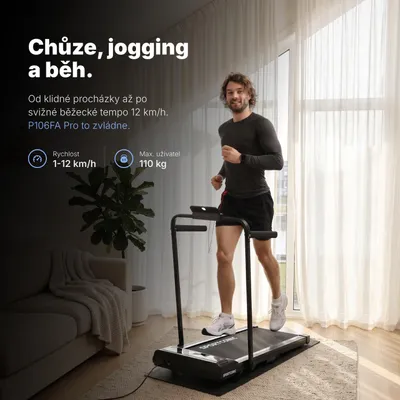Obrázek produktu pro Sportconic Elektrický Běžecký Pás 12 km/h, Skládací Walking Pad Domov Kancelář, 9 % Sklon, LED Displej, Držák na Tablet