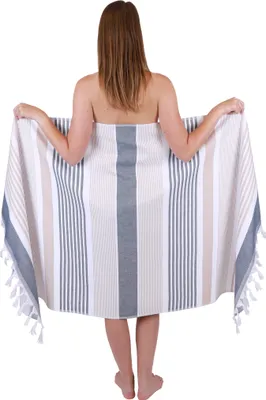 Produktbild von Betz Saunatuch Hamamtuch Saunahandtuch Strandtuch Badetuch Duschtuch Strandhandtuch Picknickdecke Extra Leicht Damen&Herren 90x170 cm Farbe braun