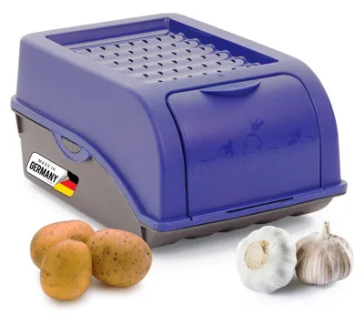 Produktbild von Novaliv 1x Klein 3,5 L Vorratsbehälter Marineblau Aufbewahrungsbox Küche Zwiebelbehälter Knoblauchbehälter