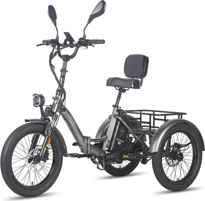 Produktbild von FAFREES F20 Mate E-Lastenrad - Akku 48V23.45AH 20-Zoll-Rädern Hydraulikbremse Sattel mit Rückenlehne - Grau